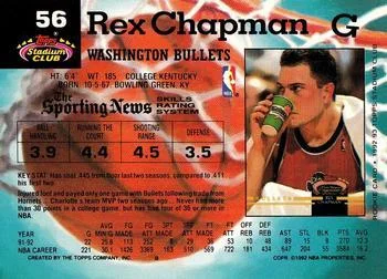 1992-93 Stadium Club Rex Chapman Members Only #56 card back image