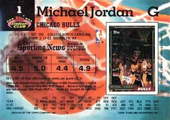 1992-93 Stadium Club Michael Jordan #1 card back image