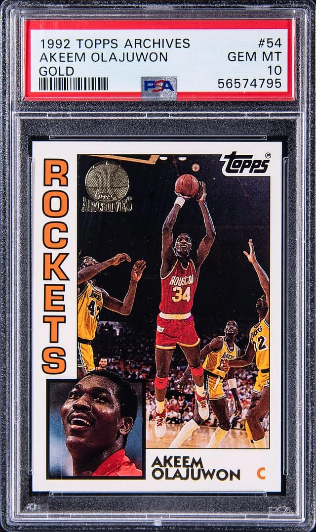 1992-93 Topps Archives Hakeem Olajuwon Gold #54 card image