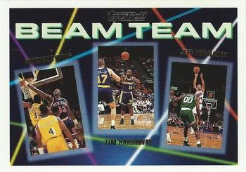 1992-93 Topps Patrick Ewing / Tim Hardaway / Jeff Hornacek Beam Team Gold #2 card image