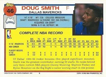 1992-93 Topps Doug Smith #46 card back image