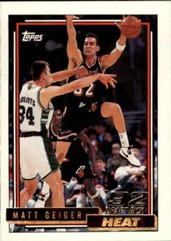 1992-93 Topps Matt Geiger Draft Picks #322 card image