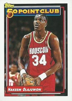 1992-93 Topps Hakeem Olajuwon 50P #214 card image