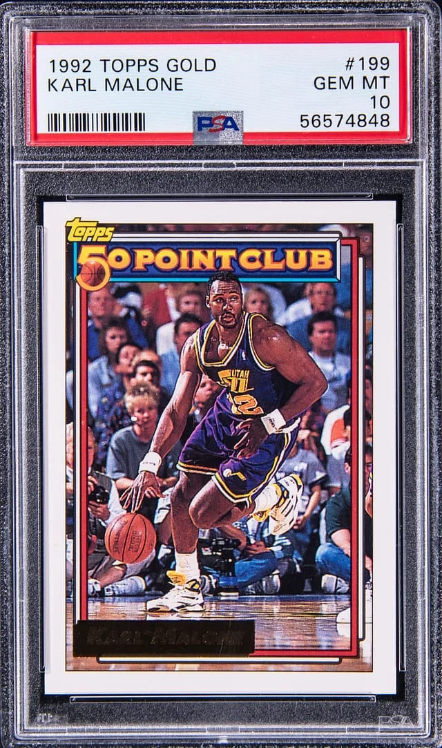 1992-93 Topps Karl Malone Gold #199 card image