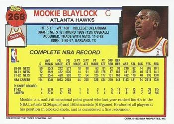 1992-93 Topps Mookie Blaylock #268 card back image