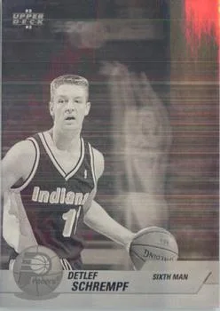 1992-93 Upper Deck European (Spanish) Detlef Schrempf 6MOY [Award Winner Holograms] Award Winner Holograms #EB4 card image