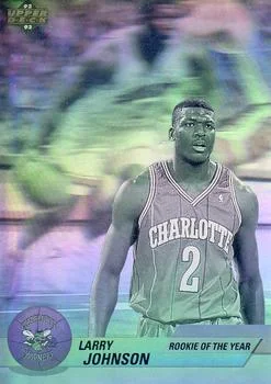 1992-93 Upper Deck European (Spanish) Larry Johnson ROY [Award Winner Holograms] Award Winner Holograms #EB5 card image