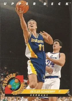 1992-93 Upper Deck European (Spanish) Detlef Schrempf FE #81 card image