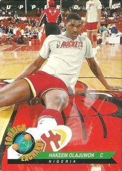 1992-93 Upper Deck European (Spanish) Hakeem Olajuwon FE #80 card image