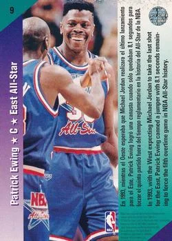 1992-93 Upper Deck European (Spanish) Patrick Ewing #9 card back image