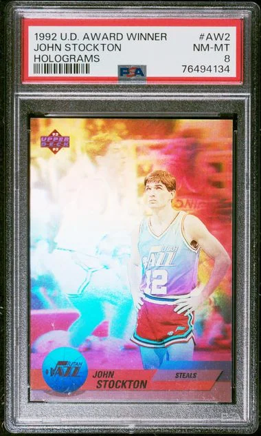 1992-93 Upper Deck John Stockton Award Winner Hologram #AW2 card image
