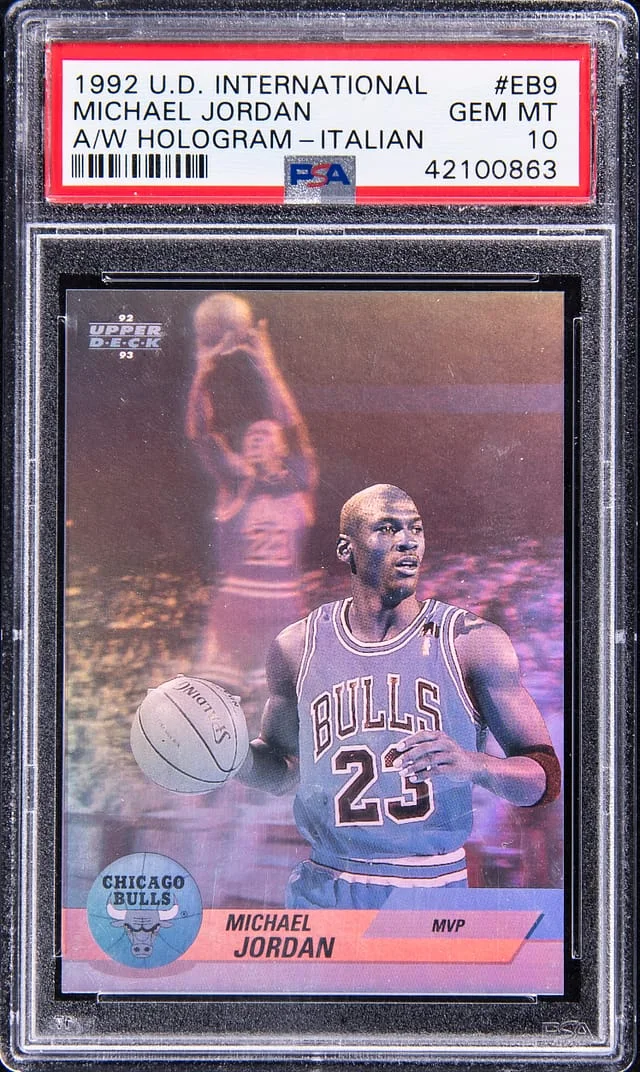 1992-93 Upper Deck Michael Jordan International A/W Hologram Italian #EB9 card image