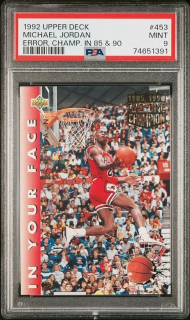 1992-93 Upper Deck Michael Jordan, Error, Champ. In 85 & 90 #453 card image