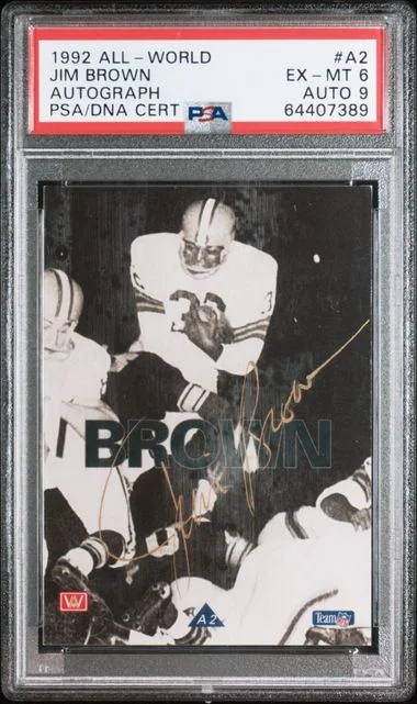 1992 All-World Autograph Jim Brown #A2 card image