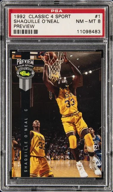 1992 Classic 4 Sport Shaquille O'Neal #1 card image