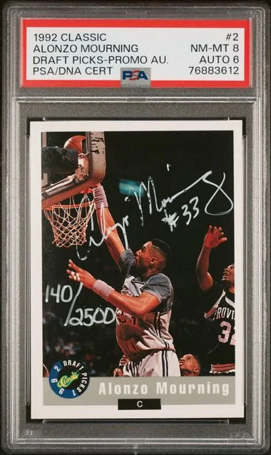 1992 Classic Draft Picks Promo Autograph Alonzo Mourning #2 card image