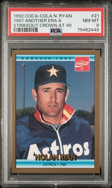 1992 Coca-Cola 1987 Another Era And Strikeout Crown At 40 Nolan Ryan #21 card image