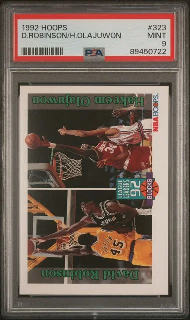 1992 Hoops David Robinson/Hakeem Olajuwon #323 card image