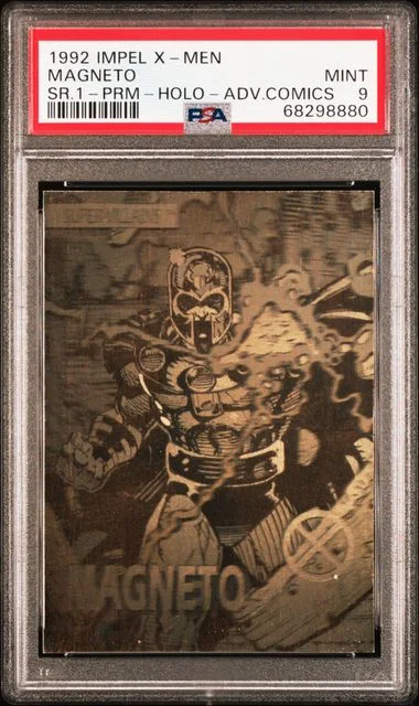 1992 Impel X-Men Series Promo-Hologram-Advance Comics Magneto #1 card image