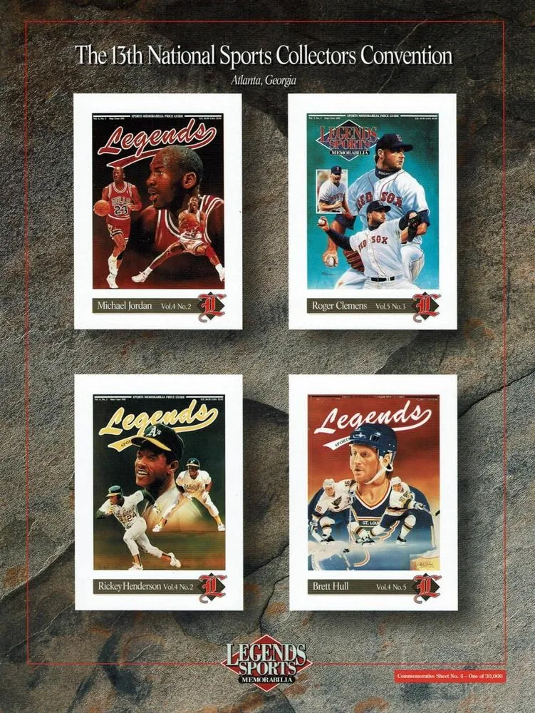 1992 Legends Sports Memorabilia National Sports Card Convention Michael Jordan Panels #C13-C16 card image