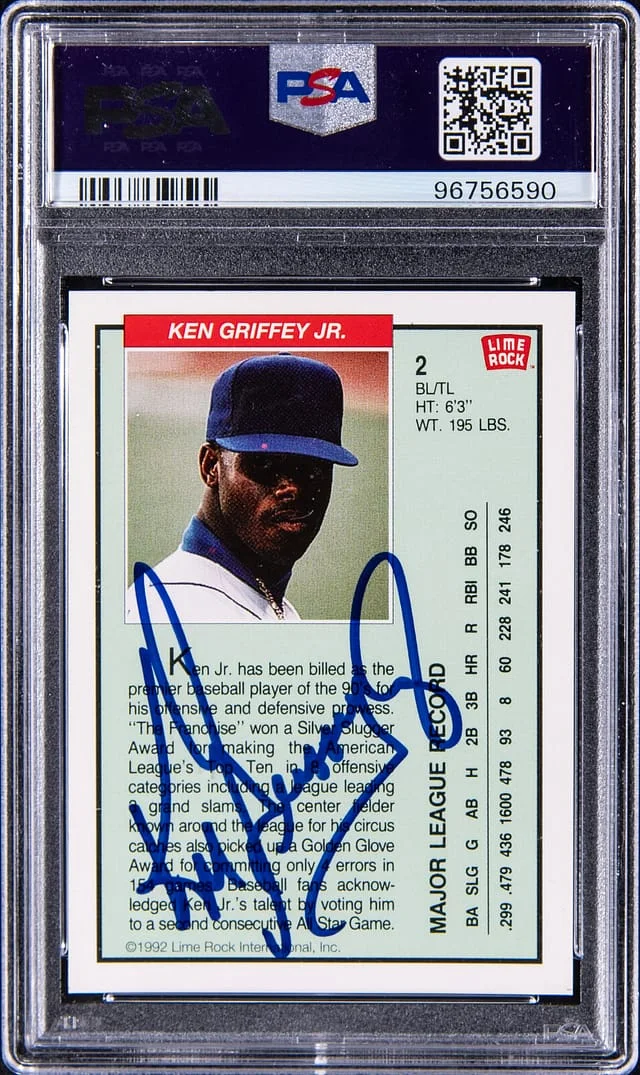 1992 Lime Rock Griffey Baseball Holograms Silver Ken Griffey Jr. #2 card image