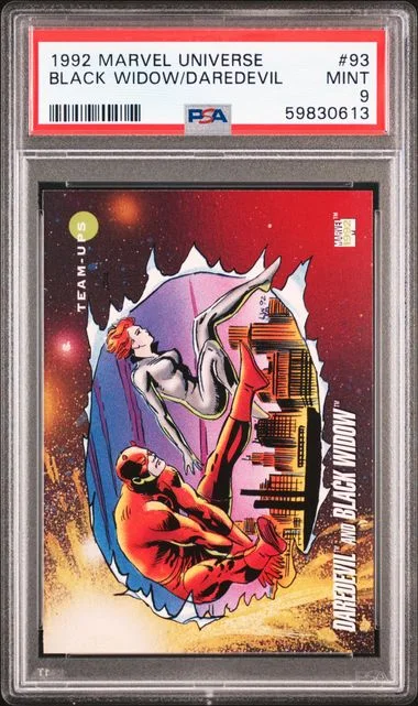 1992 Marvel Universe Black Widow And Daredevil #93 card image