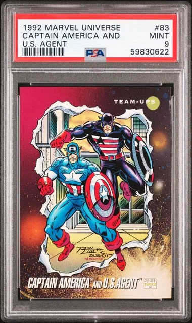 1992 Marvel Universe Captain America And U.S. Agent #83 card image