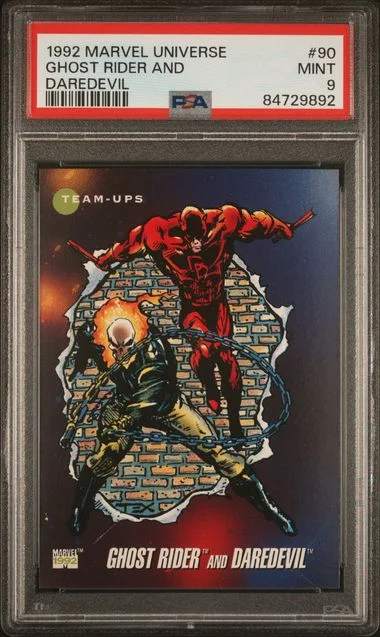 1992 Marvel Universe Ghost Rider and Daredevel #90 card image