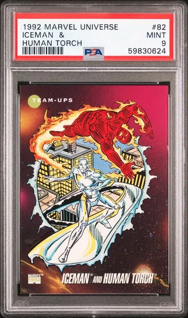 1992 Marvel Universe Iceman And Human Torch #82 card image
