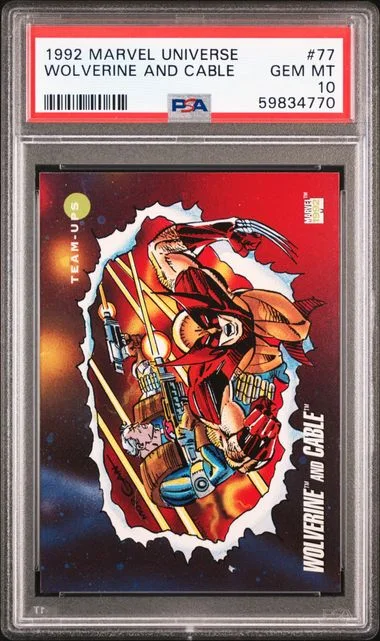 1992 Marvel Universe Wolverine And Cable #77 card image