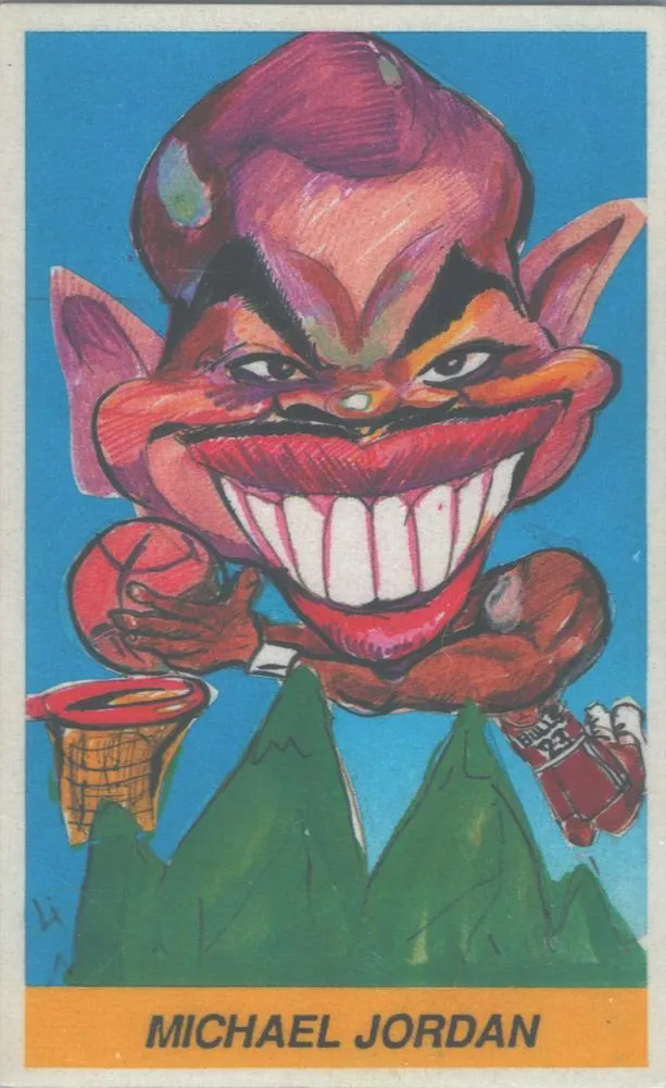 1992 Milano Caricaturas Stickers Michael Jordan #25 card image