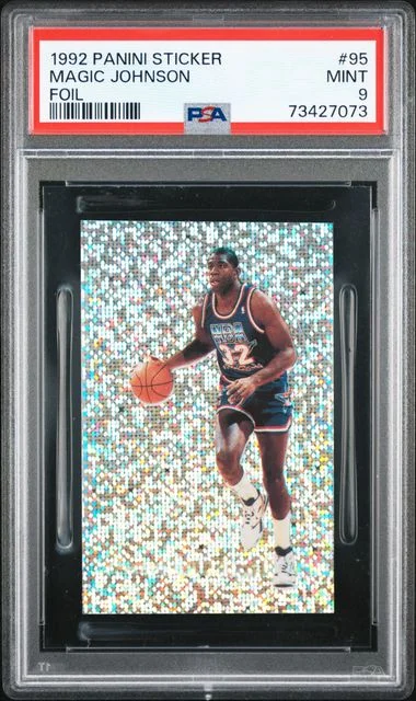 1992 Panini Magic Johnson Sticker Foil #95 card image