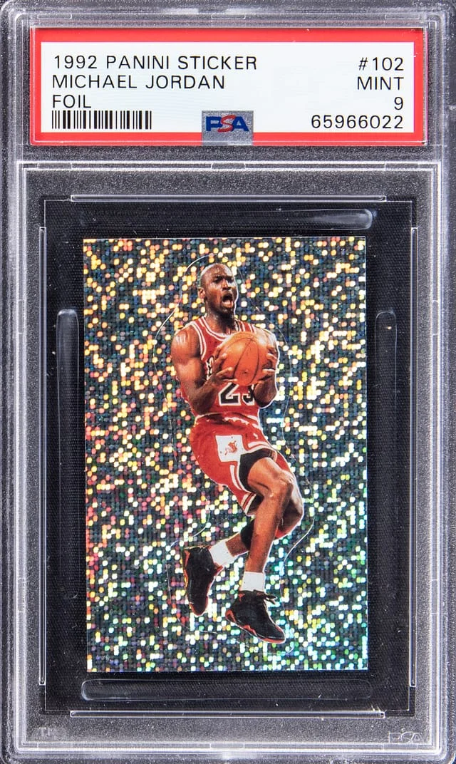 1992 Panini Michael Jordan Sticker Foil #102 card image
