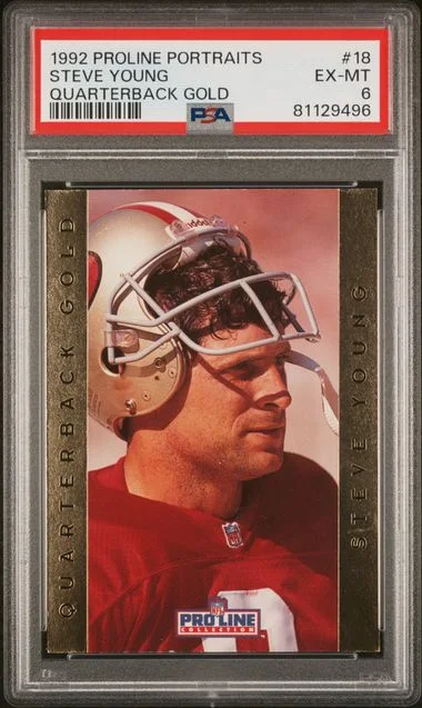 1992 Pro Line Portraits Quarterback Gold Quarterback Gold Steve Young #18 card image