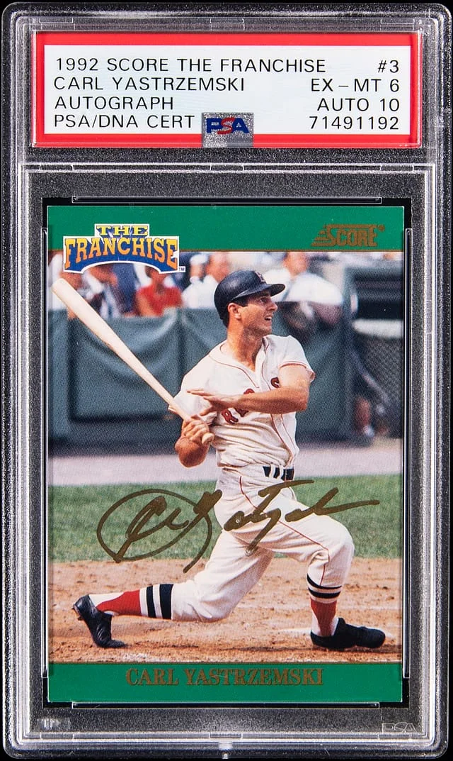 1992 Score Carl Yastrzemski The Franchise Autograph #3 card image