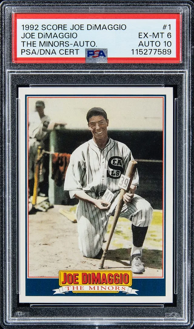 1992 Score Joe DiMaggio The Minors-Auto #1 card image