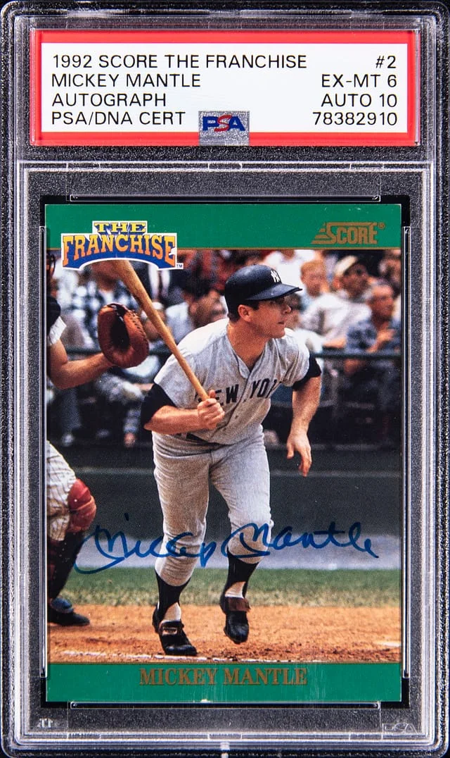1992 Score Mickey Mantle The Franchise Autograph #2 card image