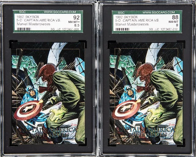 1992 SkyBox Captain America vs Red Skull Lot of (2) Marvel Masterpieces #5-D card image