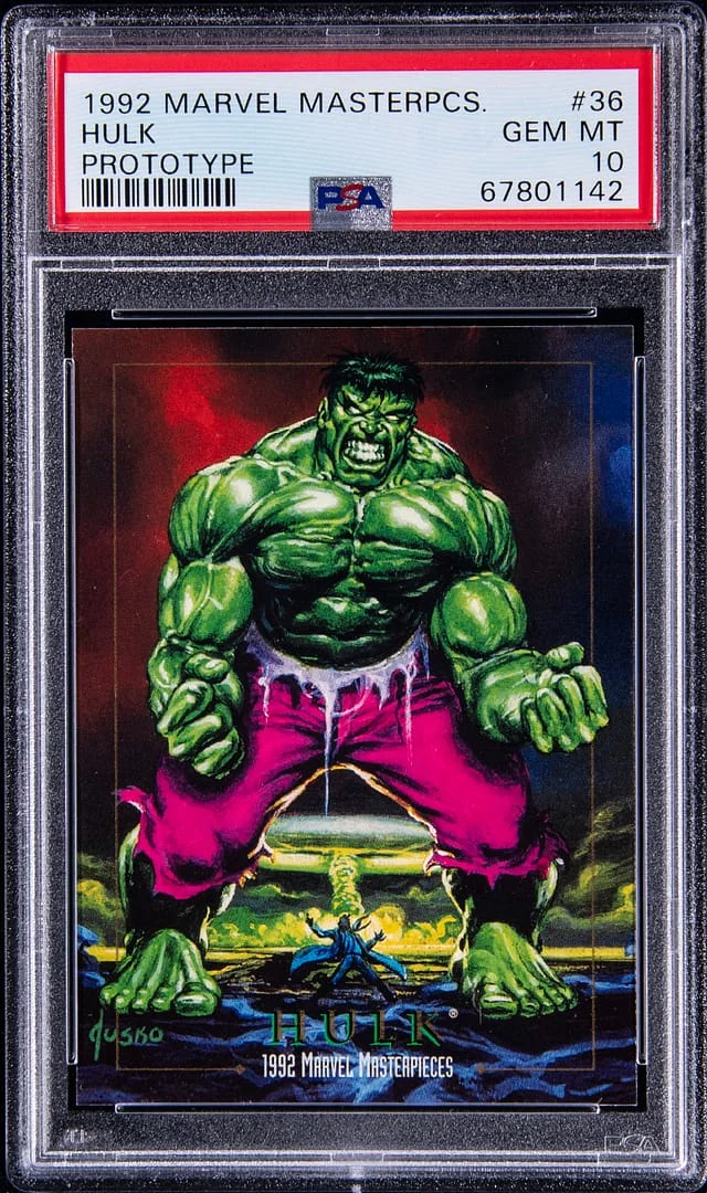 1992 SkyBox Hulk Marvel Masterpieces Prototype #36 card image