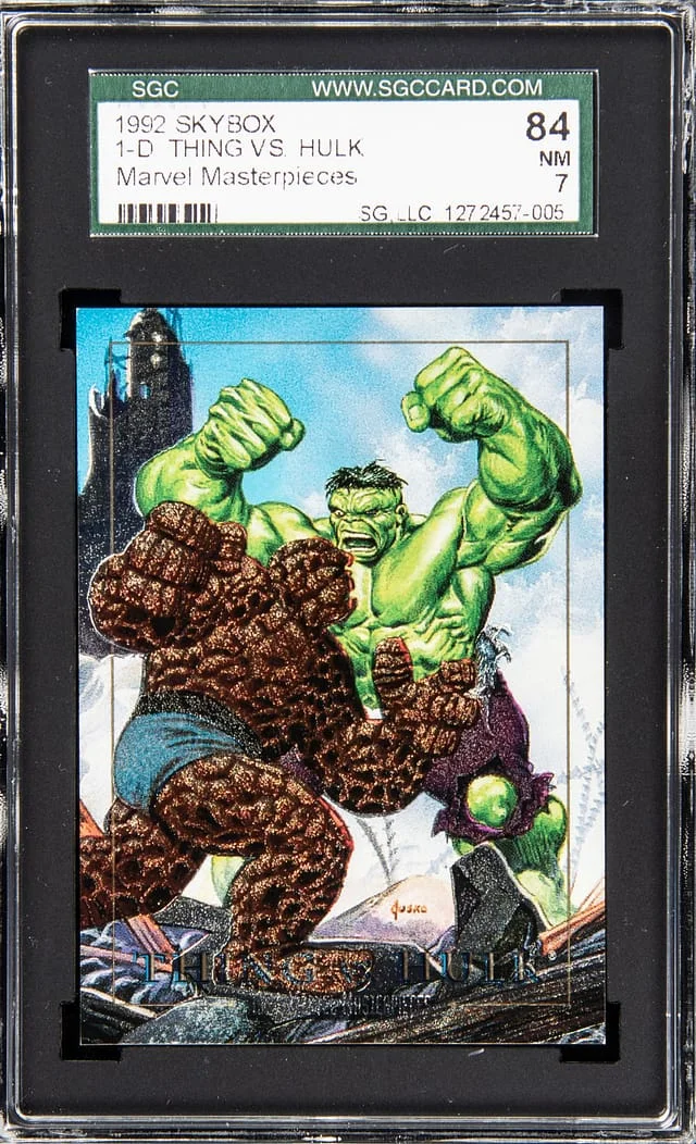 1992 SkyBox Thing vs Hulk Marvel Masterpieces #1-D card image