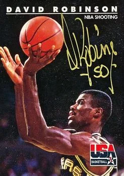1992 SkyBox USA David Robinson AU [Autographs] Autographs #80 card image