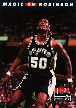 1992 SkyBox USA Magic Johnson / David Robinson #109 card image