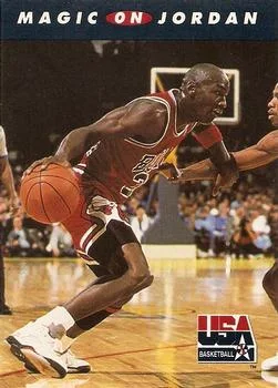 1992 SkyBox USA Magic Johnson / Michael Jordan #105 card image
