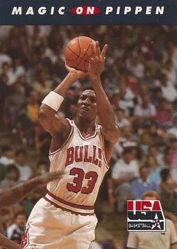 1992 SkyBox USA Magic Johnson / Scottie Pippen #108 card image
