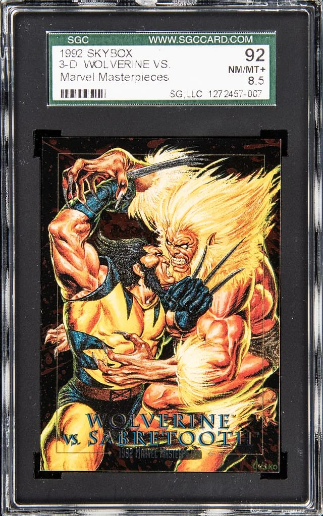 1992 SkyBox Wolverine vs Sabretooth Marvel Masterpieces #3-D card image