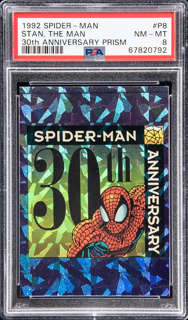 1992 Spider-Man 30th Anniversary Prism Stan, The Man #P8 card image