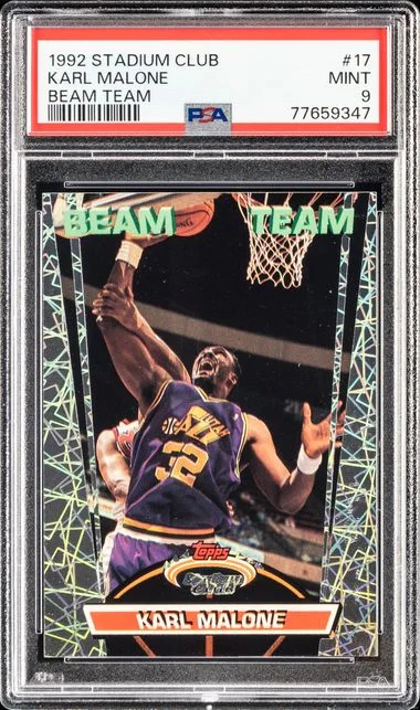 1992 Stadium Club Karl Malone Beam Team #17 card image