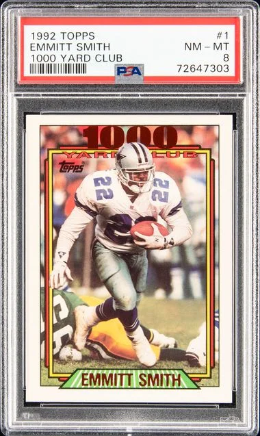 1992 Topps Emmitt Smith 1000 Yard Club #1 card image
