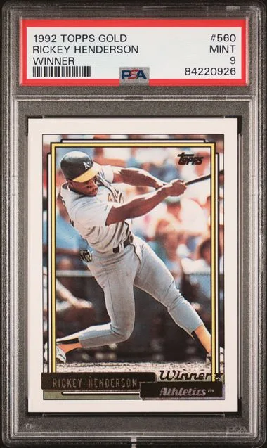 1992 Topps Rickey Henderson Gold Winner #560 card image