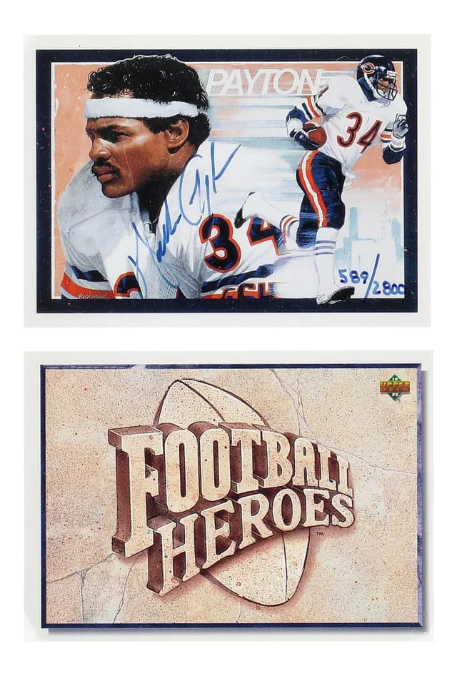1992 Upper Deck Football Signed Card , Header Heroes Walter Payton Collection (2 Different) - Including #27 card image